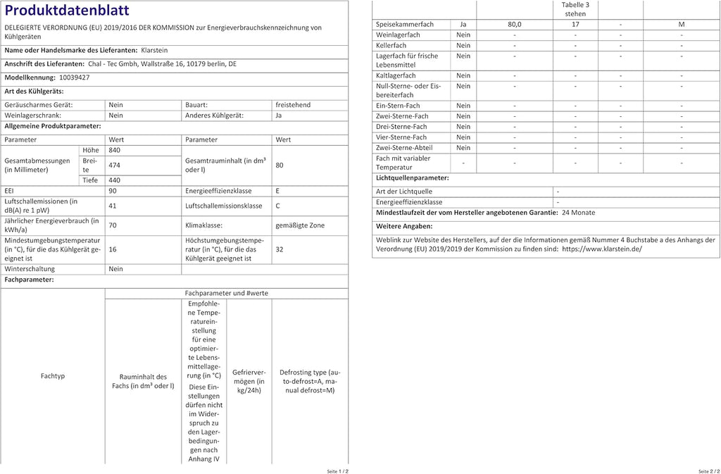 Mininevera Klarstein con puerta de cristal para habitaciones, refrigerador de bebidas con estantes ajustables, pequeño de 80 litros, frigorífico silencioso para interiores/exteriores