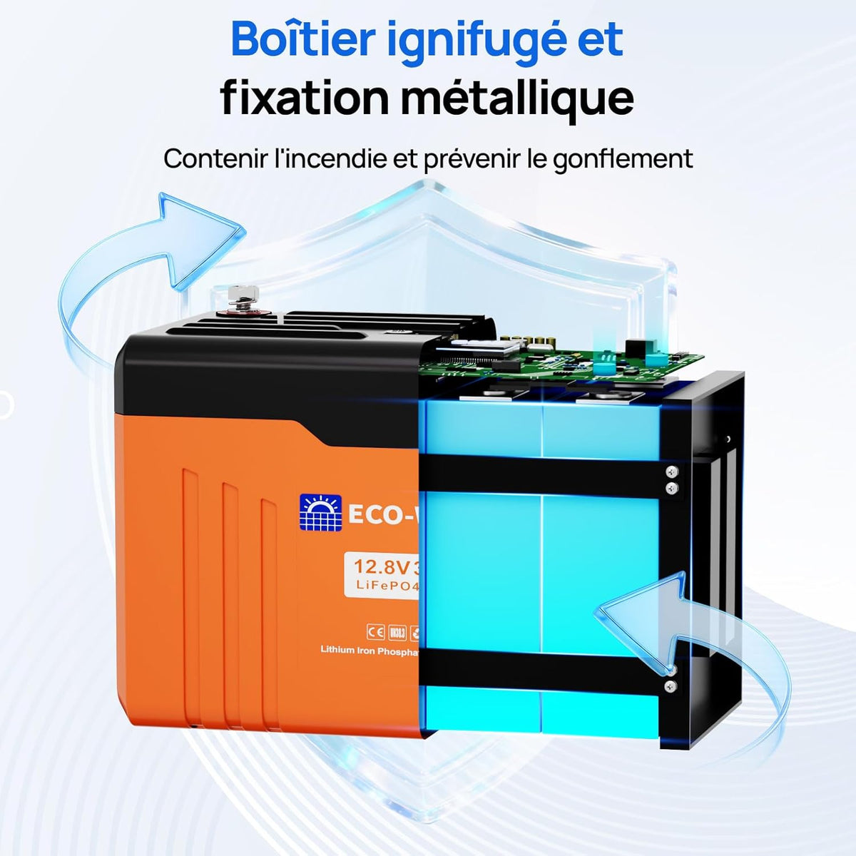 Batería de litio ECO-WORTHY 12V 300Ah LiFePO4 con Bluetooth y pantalla, batería LiFePO4 con BMS de 200A, protección de baja temperatura y máx. 15000 ciclos, 3840Wh 12V para autocaravana, panel solar