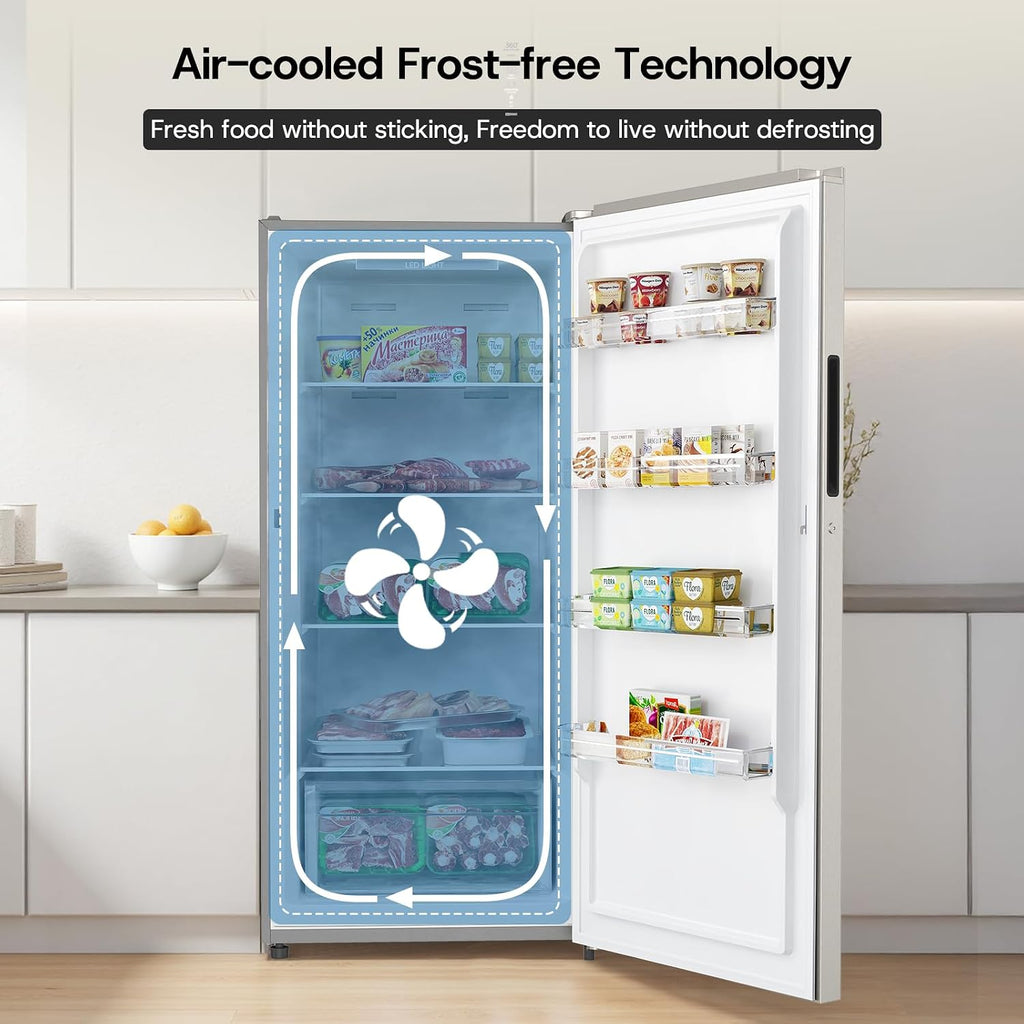 Congelador vertical Upstreman de 14.0 pies cúbicos, congelador convertible a refrigerador con control electrónico inteligente, sin escarcha (frost-free), Energy Star, funcionamiento silencioso, congelador de pie para hogares, oficinas y garajes - UF14