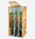 Compostador de madera a prueba de ratas con tapa, protección contra plagas, rejilla de ventilación y base, técnica deslizante para compostaje sin malos olores, sin necesidad de volteo, 340 L