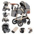 Cochecito 3 en 1 Gcarebb, silla de paseo con portabebés, cochecito completo con altura ajustable, cochecito combinado con marco de aluminio para recién nacidos de 0 a 4 años