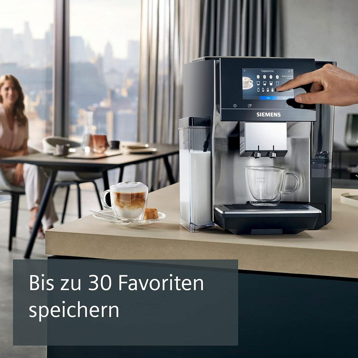 Cafetera superautomática Siemens EQ900 TQ903D03, control por app, pantalla táctil intuitiva, modo barista, AromaBoost, reducción de ruido, molinillo premium, limpieza automática con vapor, 1500 W, acero inoxidable