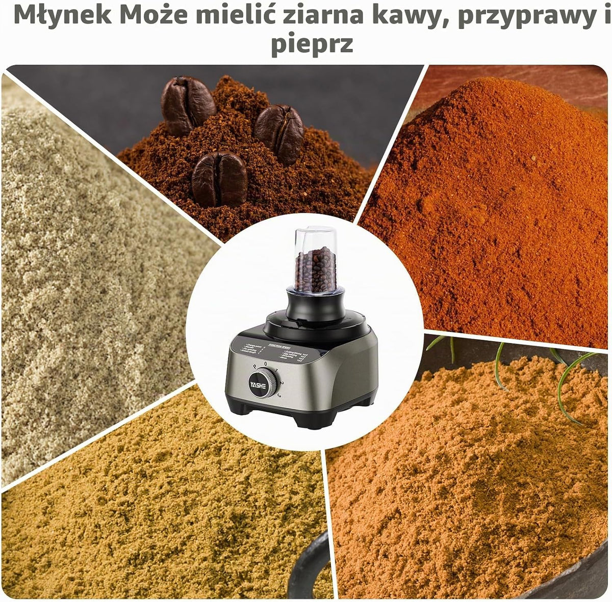 YASHE Wielofunkcyjny robot kuchenny 11 w 1, blender, mikser, rozdrabniacz, sokowirówka i maszyna do ciasta z miską 2,5 l i pojemnikiem do miksowania 1,5 l, 1300 W, 3-biegowy, funkcja pulsu, blokada