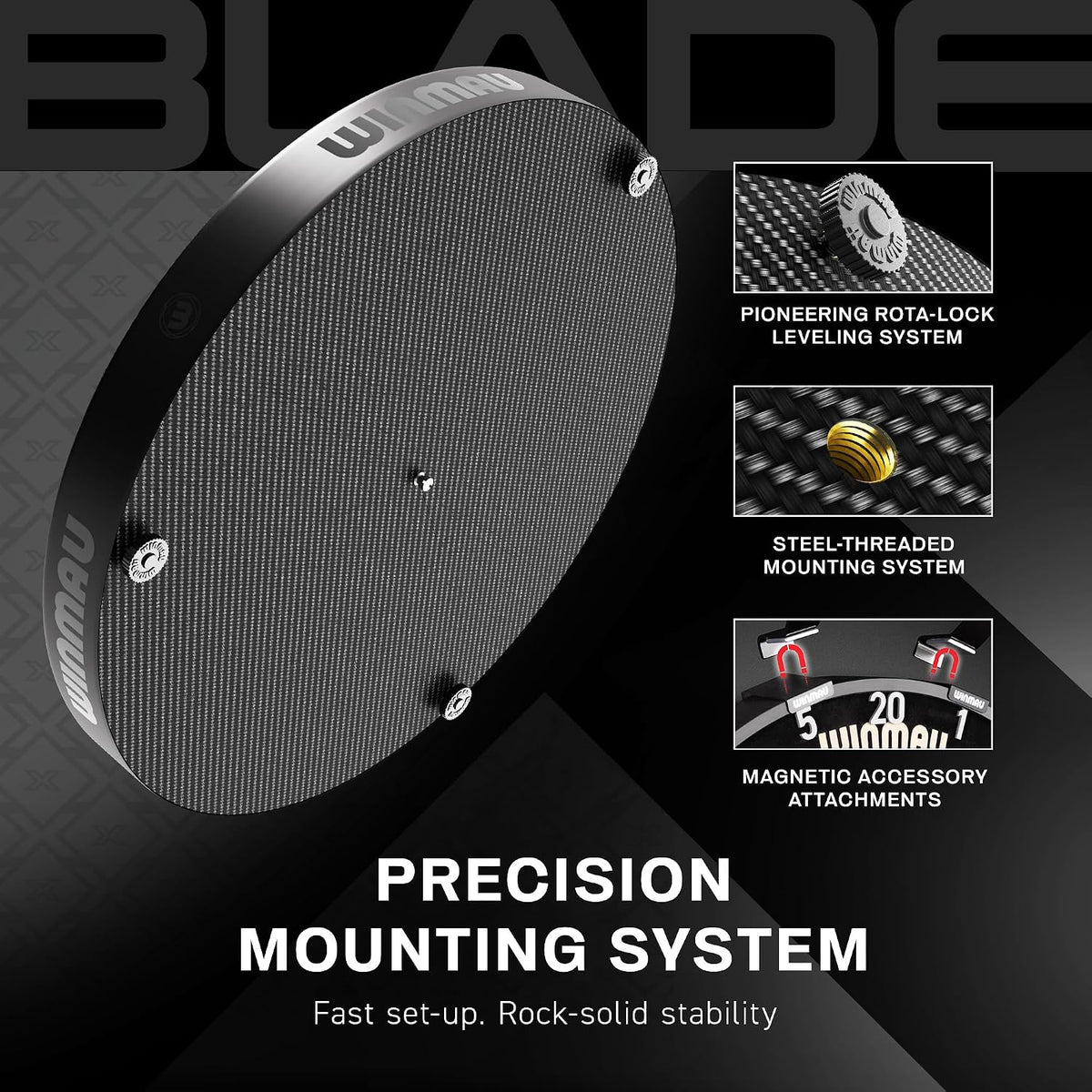 Diana de dardos de punta de acero Blade X 3061 de sisal con tecnología de doble núcleo, sistema de alambre ultrafino y accesorios para dardos