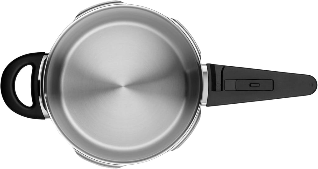 Juego de olla a presión WMF Perfect One Pot para inducción, 2 piezas, olla a presión de 6,5 l y 3 l, señal de cocción grande, 2 niveles de cocción, mango de tapa extraíble, acero inoxidable