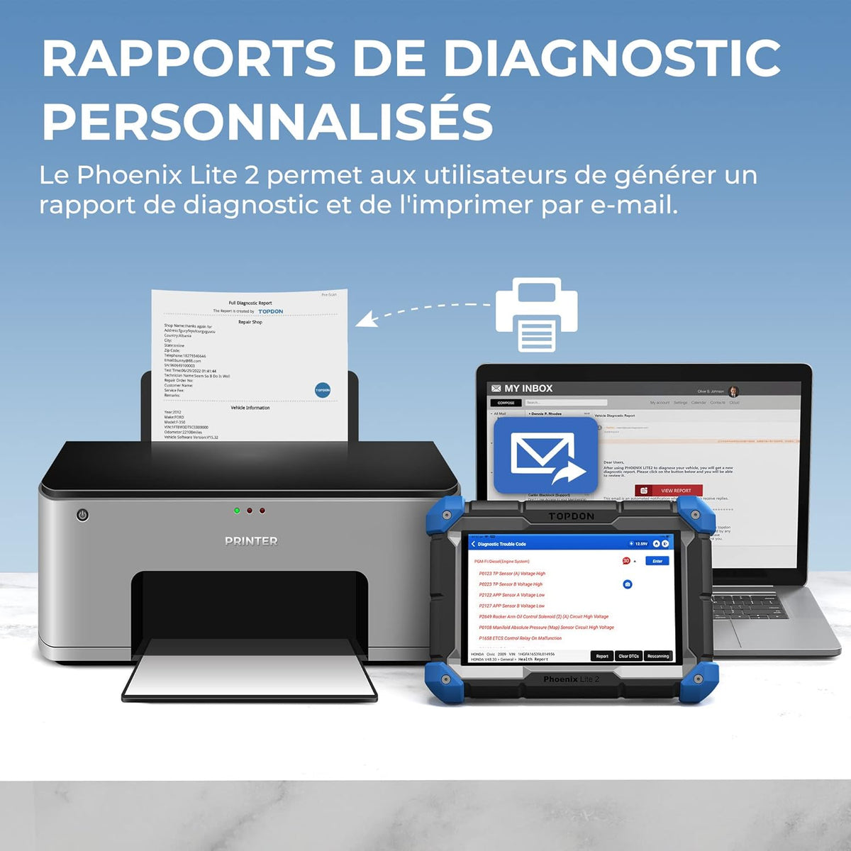 TOPDON Phoenix Lite 2 Escáner de Diagnóstico Automotriz Multimarca, Herramienta de Diagnóstico para Todos los Sistemas, Codificación de ECU, más de 34 Funciones de Mantenimiento, Control Bidireccional, Funciones Guiadas V.A.G.