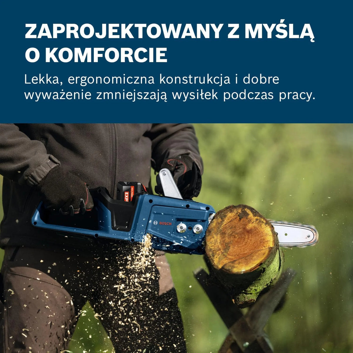 Bosch PRO Akumulatorowa pilarka łańcuchowa GKE18V-30 (prowadnica Oregon 30 cm, Opticut, prędkość łańcucha 12,4 m/s, bez akumulatora i ładowarki)