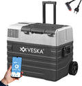 Nevera portátil de compresor, congelador con control por APP, puerto USB, 12/24V, 230V, ruedas, refrigerador transportable, arcón frigorífico, caja congeladora hasta -20 °C para coche, camión, barco (52L - antracita)