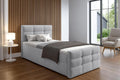 Cama con canapé 100x200 cm, cama tipo boxspring gris Argentaro