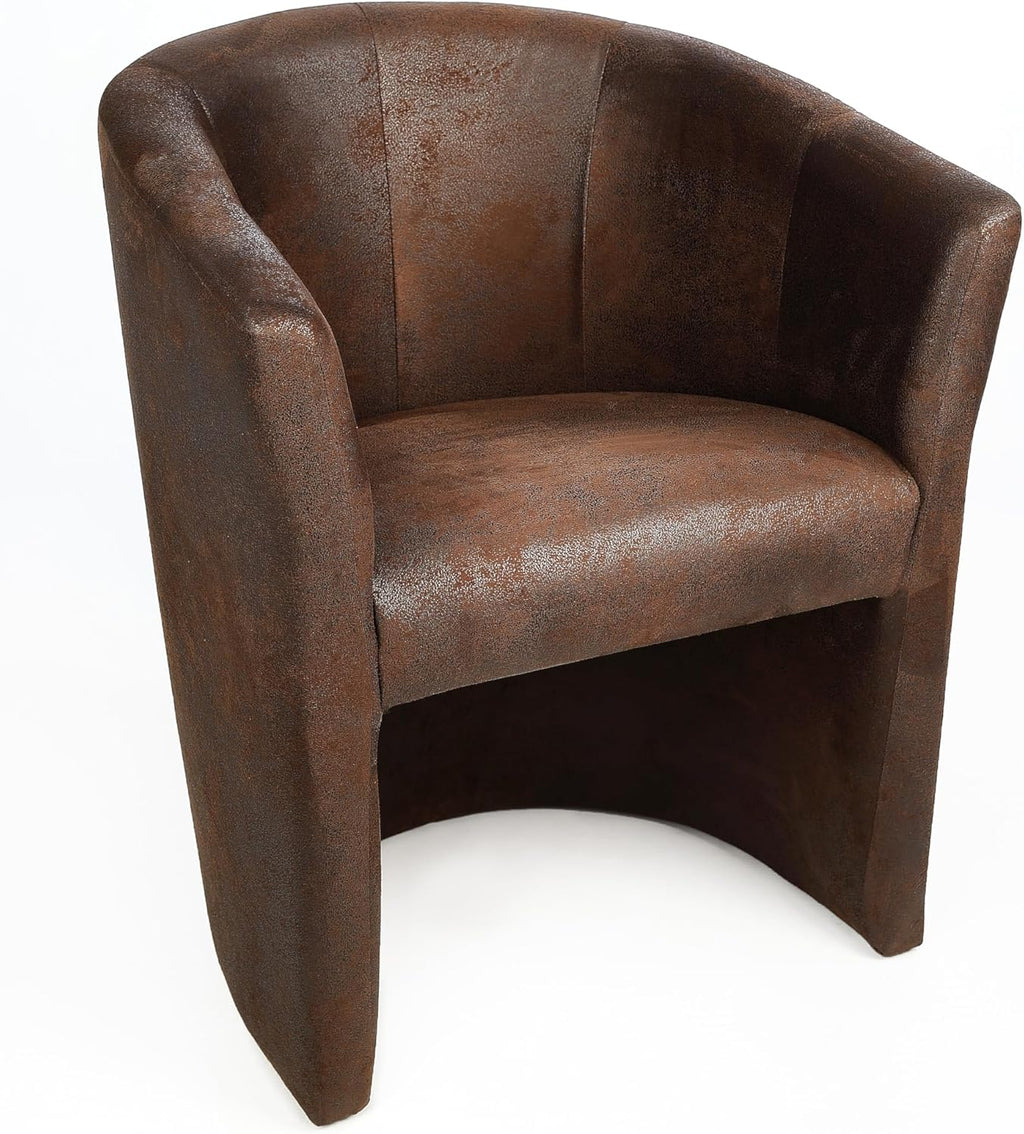 Sillón tipo cóctel de diseño genérico, marrón antiguo, butaca, sillón club, sillón lounge, mueble club, silla de oficina, mobiliario para consultorio, aspecto de cuero, ¡¡Nuevo!!