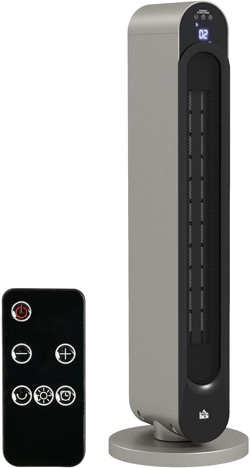 HOMCOM Nagrzewnica PTC ceramiczna 2200W, pilot, timer 12h