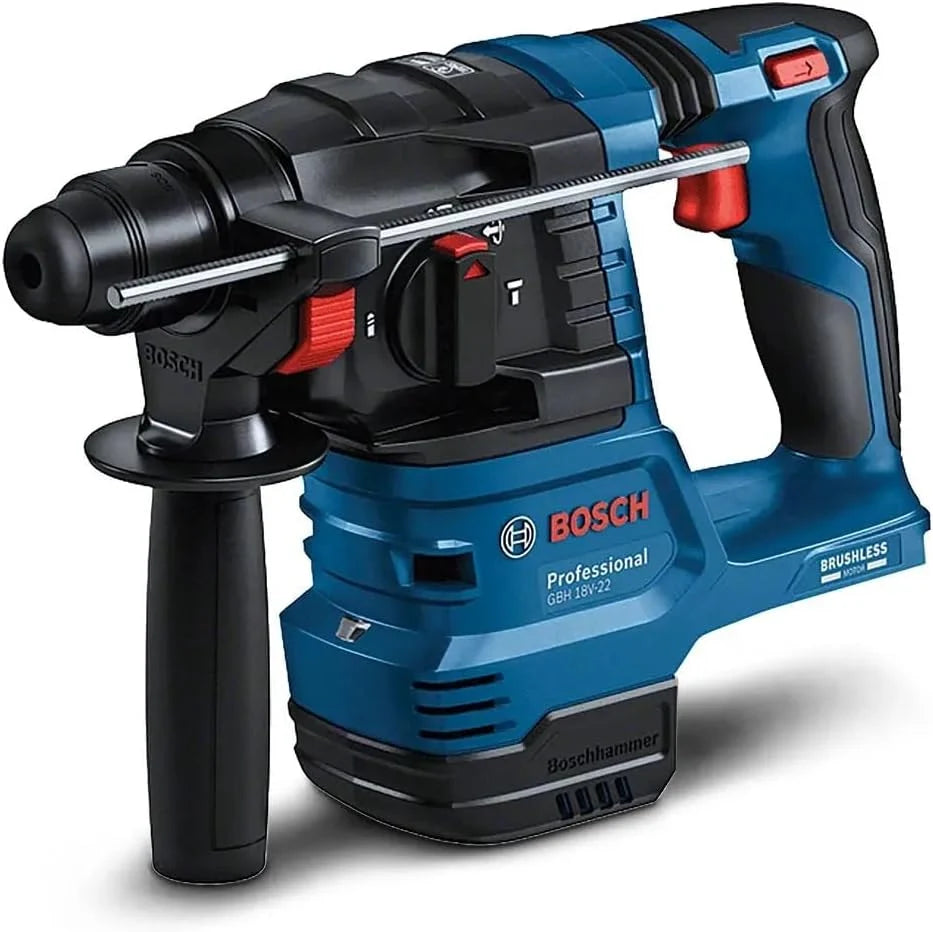 Bosch Professional system 18V: akumulatorowy młot udarowo-obrotowy GBH 18V-22 (SDS plus, idealny do wiercenia otworów o średnicy 6–10 mm, KickBack Control i Vibration Control)