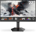 Monitor gaming KOORUI G2722P de 27 pulgadas, 200Hz, Fast IPS, QHD 1440p, 1ms, HDR 400, Adaptive Sync, VESA 75x75mm, HDMI 2.0/DP1.4, ajuste de altura
