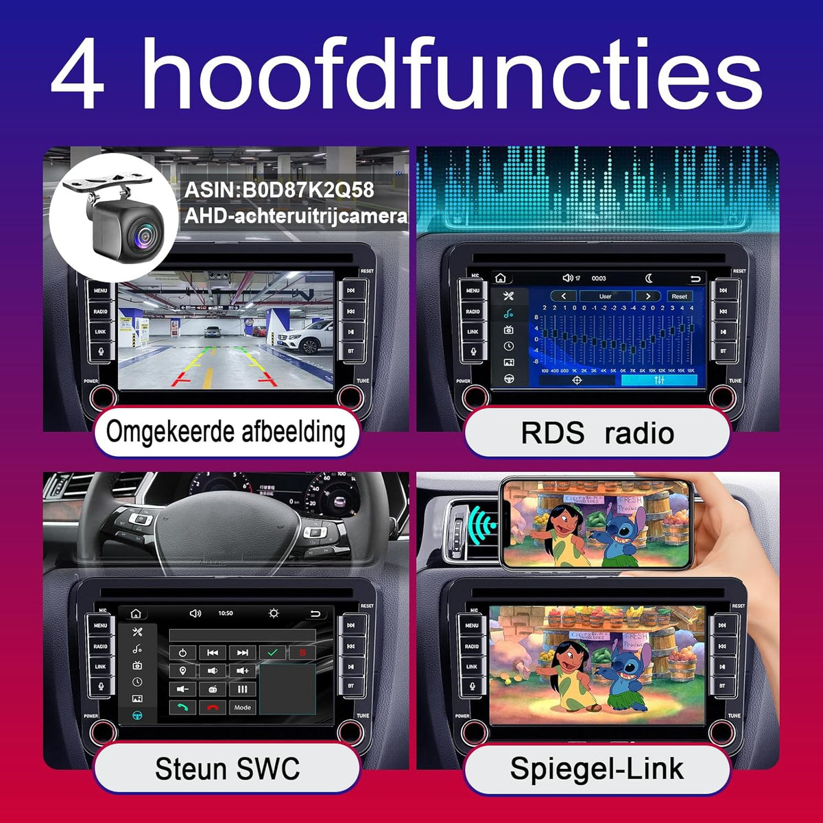 Autorradio Apple CarPlay para VW Golf 5 6 Polo T5 Tiguan Skoda Passat Jetta Caddy B6 B7 Touran Android Auto, pantalla táctil de 7 pulgadas Radio VW con Bluetooth/FM/AM/USB/RDS