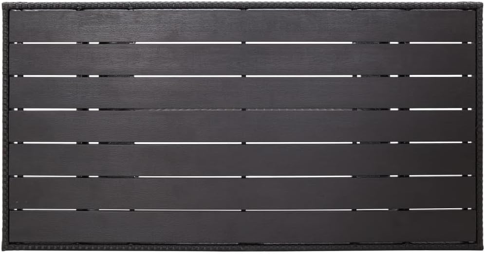 vidaXL Mesa de jardín mesa de comedor de jardín mesa de terraza mesa mesa de balcón muebles de jardín exterior terraza negro 120x70x66cm polirratán estructura de acero