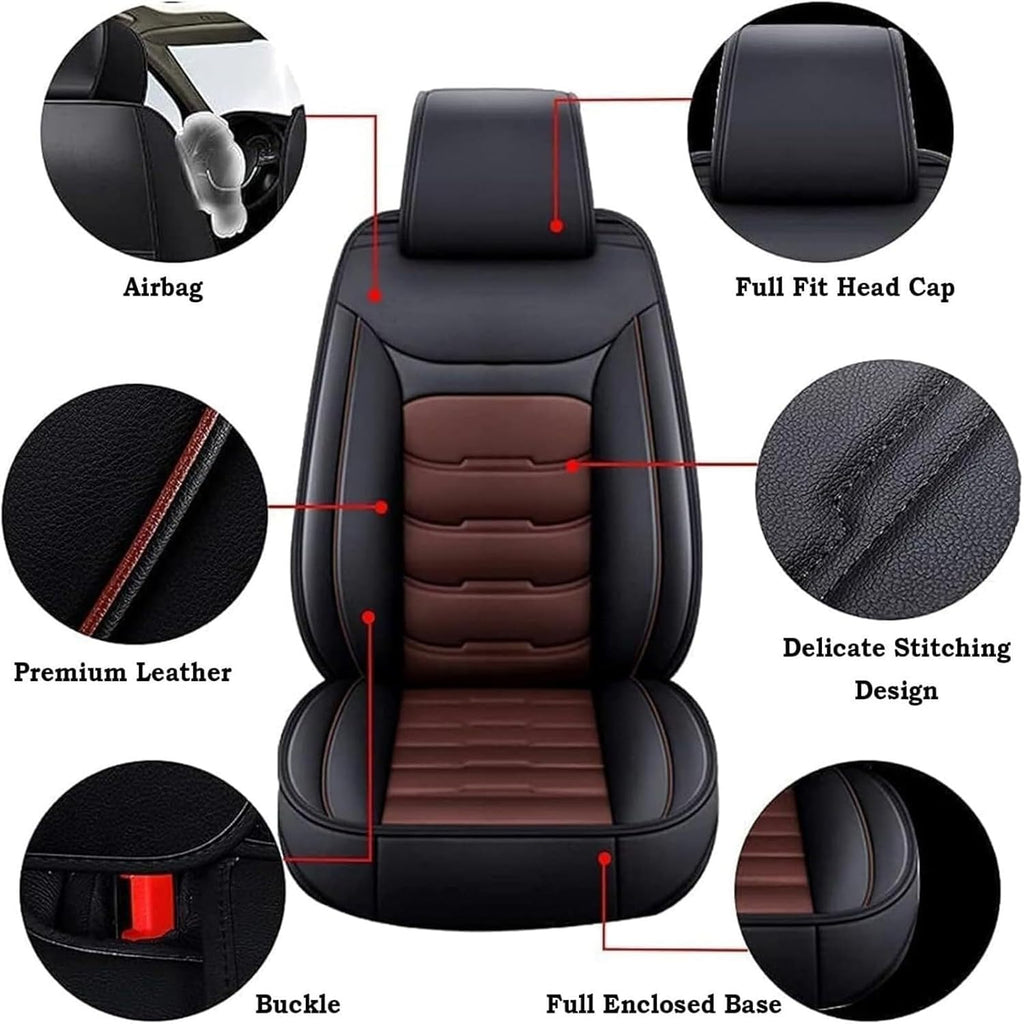 Ufgwhirl Fundas de asiento de coche para Dacia Duster 2000-2025, protector de asiento de coche, juego de fundas delanteras y traseras, cómodas, antideslizantes y transpirables, café oscuro