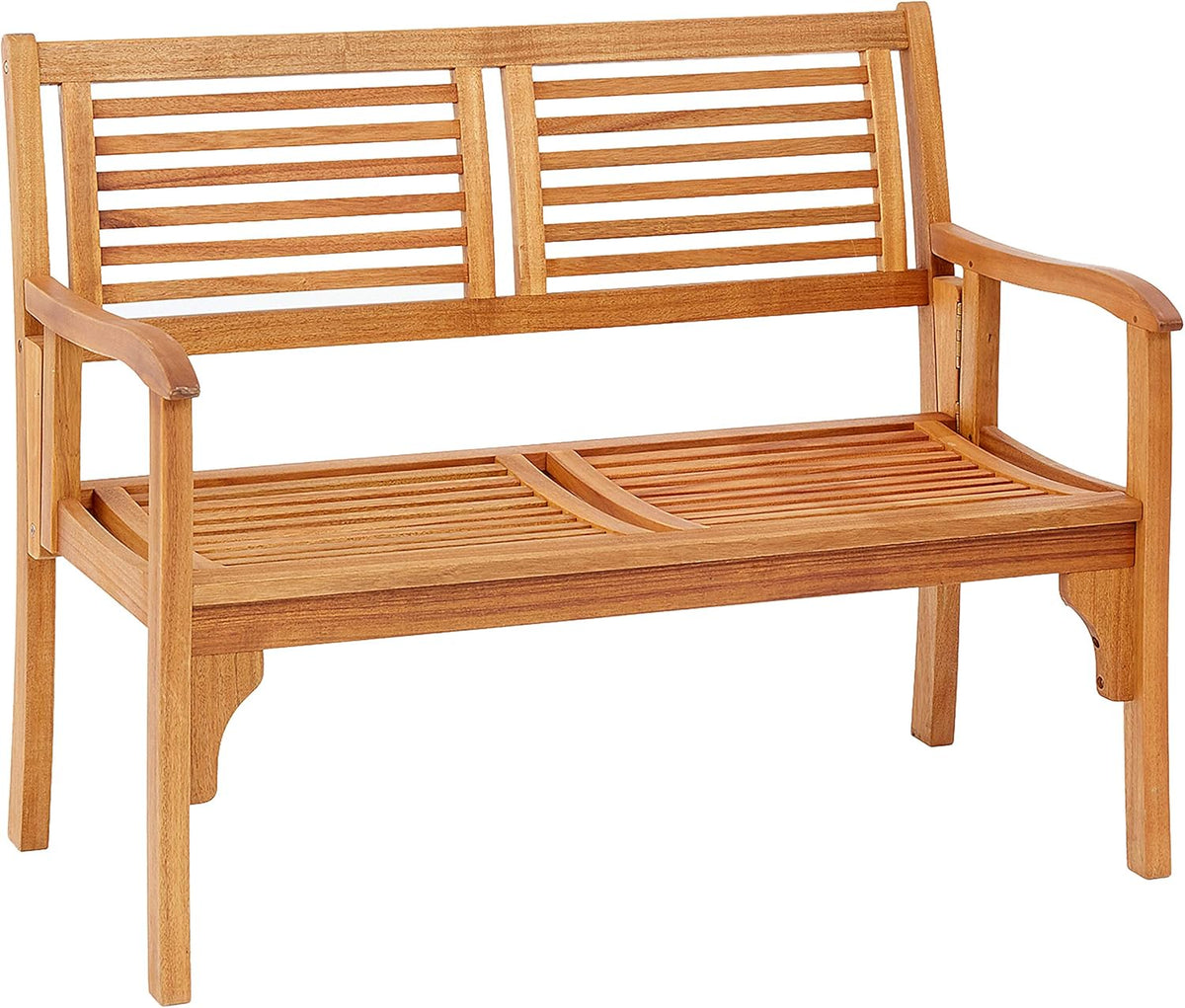 Banco plegable Dehner Douglas, 2 plazas, aprox. 119 x 62 x 90 cm, de madera de acacia con certificación FSC®, natural