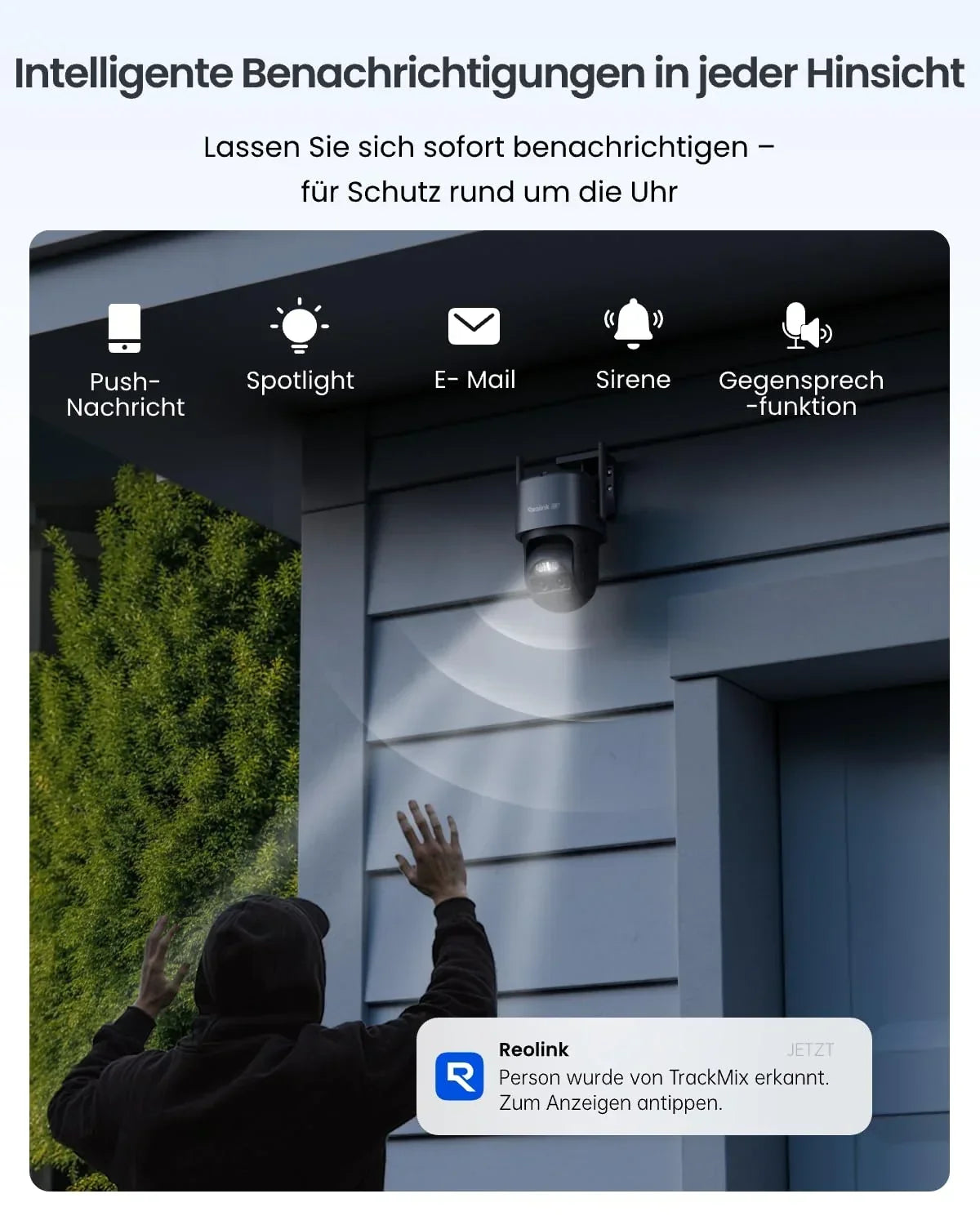 Cámara de seguridad Reolink 4K PTZ para exteriores, batería, seguimiento automático, lente dual, WiFi 6, visión nocturna a color de 30 m, IA, TrackMix, solar