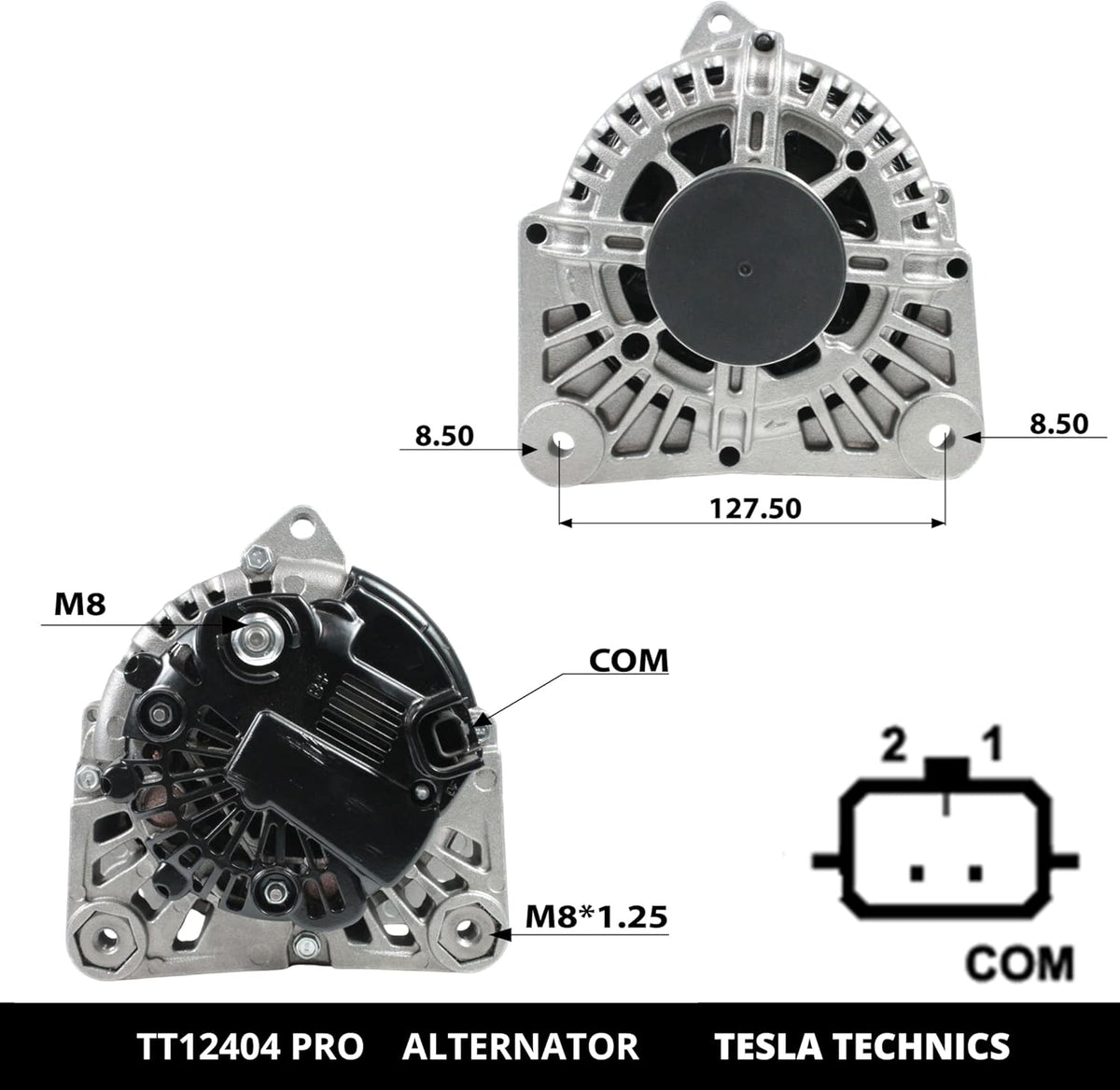 Alternador de coche TESLA TECHNICS TT12404 PRO 12V, 110A. Compatible con RENAULT. Excelente relación calidad-precio. Fácil instalación y garantía.
