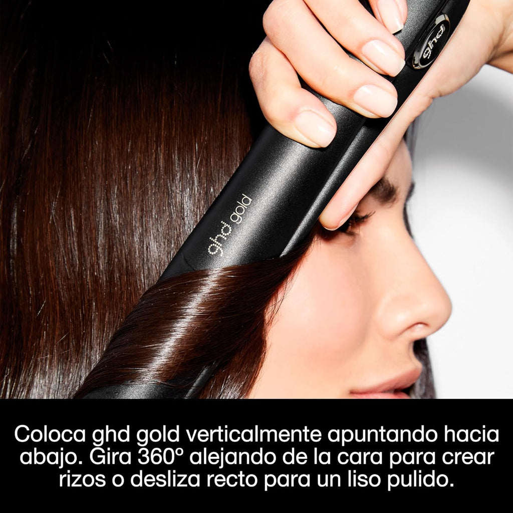 ghd Gold - Plancha de pelo profesional para un cabello liso y brillante - Para todo tipo de cabello - Color negro, (Enchufe europeo)