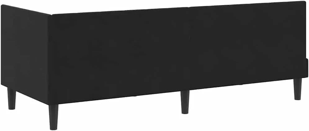 Aksamitna narożna z zagłówkiem minimalistyczna Czarny 80 x 200 cm