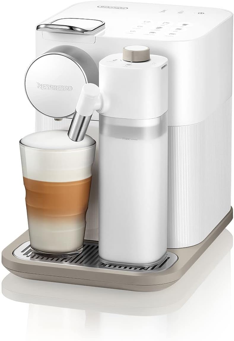 Nespresso De'Longhi EN640.W Gran Lattissima Cafetera de cápsulas con sistema automático de leche, 19 bares de presión, 1400 W, Blanco