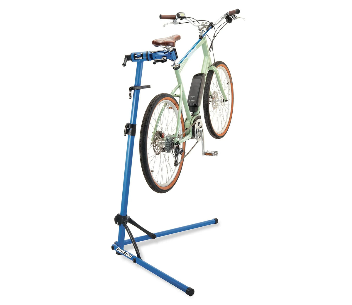 Soporte de reparación para bicicletas PCS-10.3, ajustable en altura, plegable, con pinza regulable 37 × 37 × 145 cm