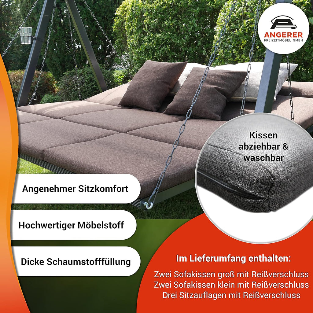 Columpio de jardín tipo Hollywood Angerer Lounge Smart color gris ceniza