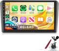 Radio de coche Android 4G 64G PLKEQS para A-UDI A3 2003-2012/S3 2006-2012/RS3 2011-2012, pantalla in-Cell de 9'', estéreo de coche con CarPlay, Android Auto, GPS, Bluetooth, FM RDS, EQ, Wi-Fi, cámara, Y1