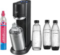 SodaStream máquina de agua con gas eléctrica E-DUO con cilindro de CO2 Quick-Connect | incl. 1 botella de vidrio de 1L y 2 botellas de plástico FUSE de 1L (aptas para lavavajillas) | Color: Titanio