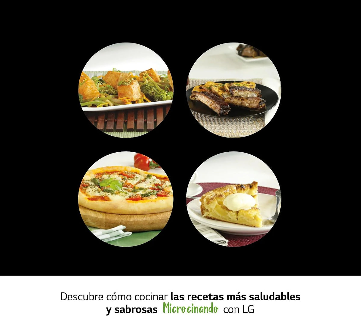 LG MH6535GDS Kuchenka mikrofalowa z grillem i inteligentnym falownikiem, 25 l, 1000 W, grill 900 W, automatyczne programy, Easy Clean, czarna