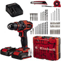 Einhell Aku. zestaw wiertarko-wkrętarki z udarem TE-CD 18/40 Li-i +64 (2x2,0Ah) Power X-Change (Li-Ion, 18V, 40Nm, elektr. pręd., 2-bieg. przekł., maks. 24 000 min-1, akumulatory, ładow. i akces.)