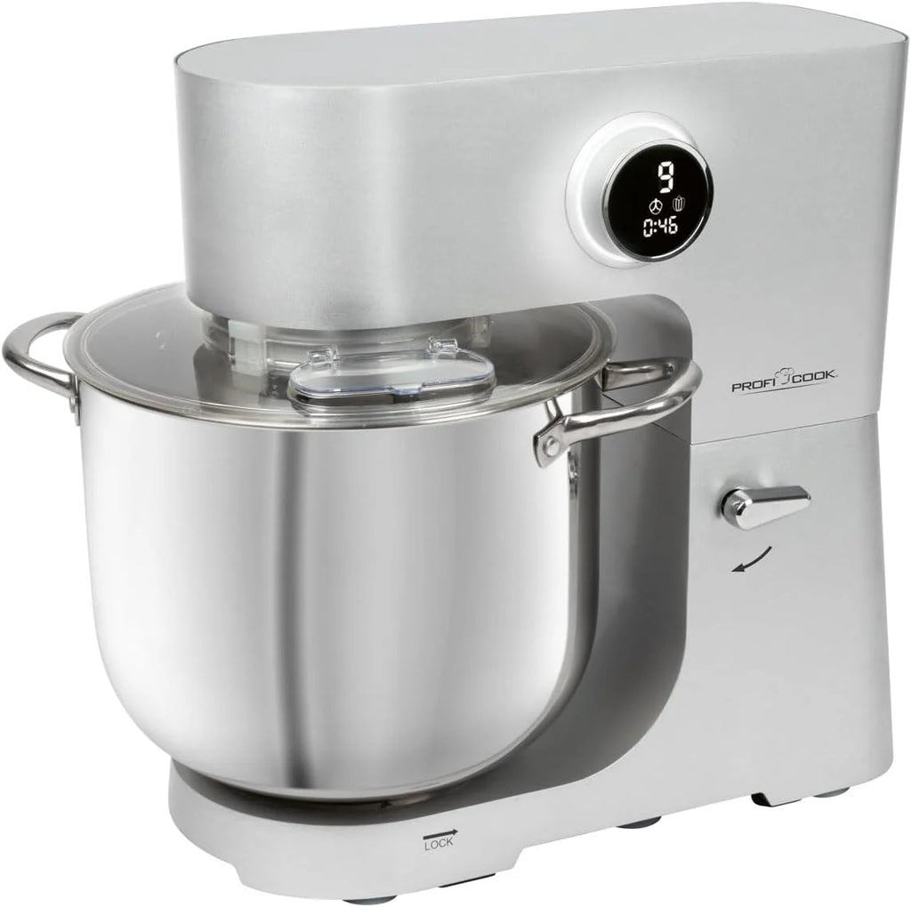ProfiCook® Robot kuchenny z miską XXL 12 L | Ugniatanie z silnikiem Longlife Pro 2500W | Metalowa skrzynia biegów i wyświetlacz LED | Robot kuchenny do 8,5 kg ciasta | PC KM 1254