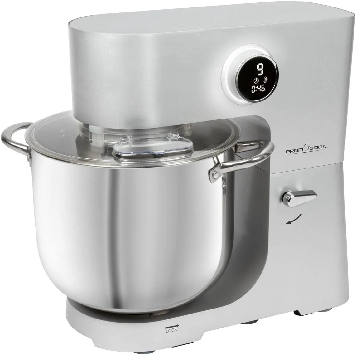 ProfiCook® Robot kuchenny z miską XXL 12 L | Ugniatanie z silnikiem Longlife Pro 2500W | Metalowa skrzynia biegów i wyświetlacz LED | Robot kuchenny do 8,5 kg ciasta | PC KM 1254