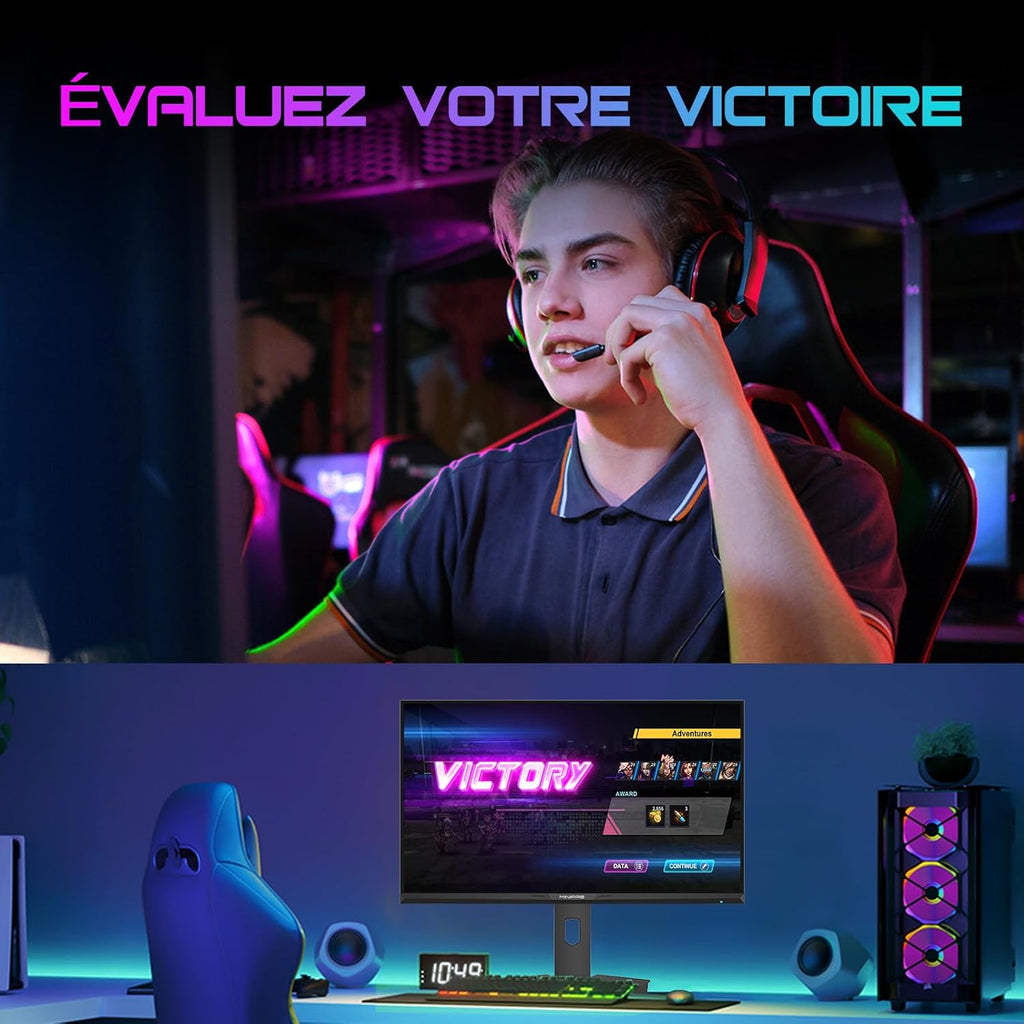 Monitor gaming Minifire de 27 pulgadas QHD 300Hz 2K 2560 x 1440 1440P-1ms FreeSync | DCI-P3 98% | HDR10 | 2×DP1.4 | 2×HDMI | Monitor de PC para juegos ajustable en altura, rotación vertical/horizontal (MFG27F6Q Pro)