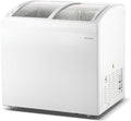 Congelador horizontal convertible Frigidaire, vitrina con tapa de cristal, 6.5 pies cúbicos, ruedas giratorias, temperatura ajustable