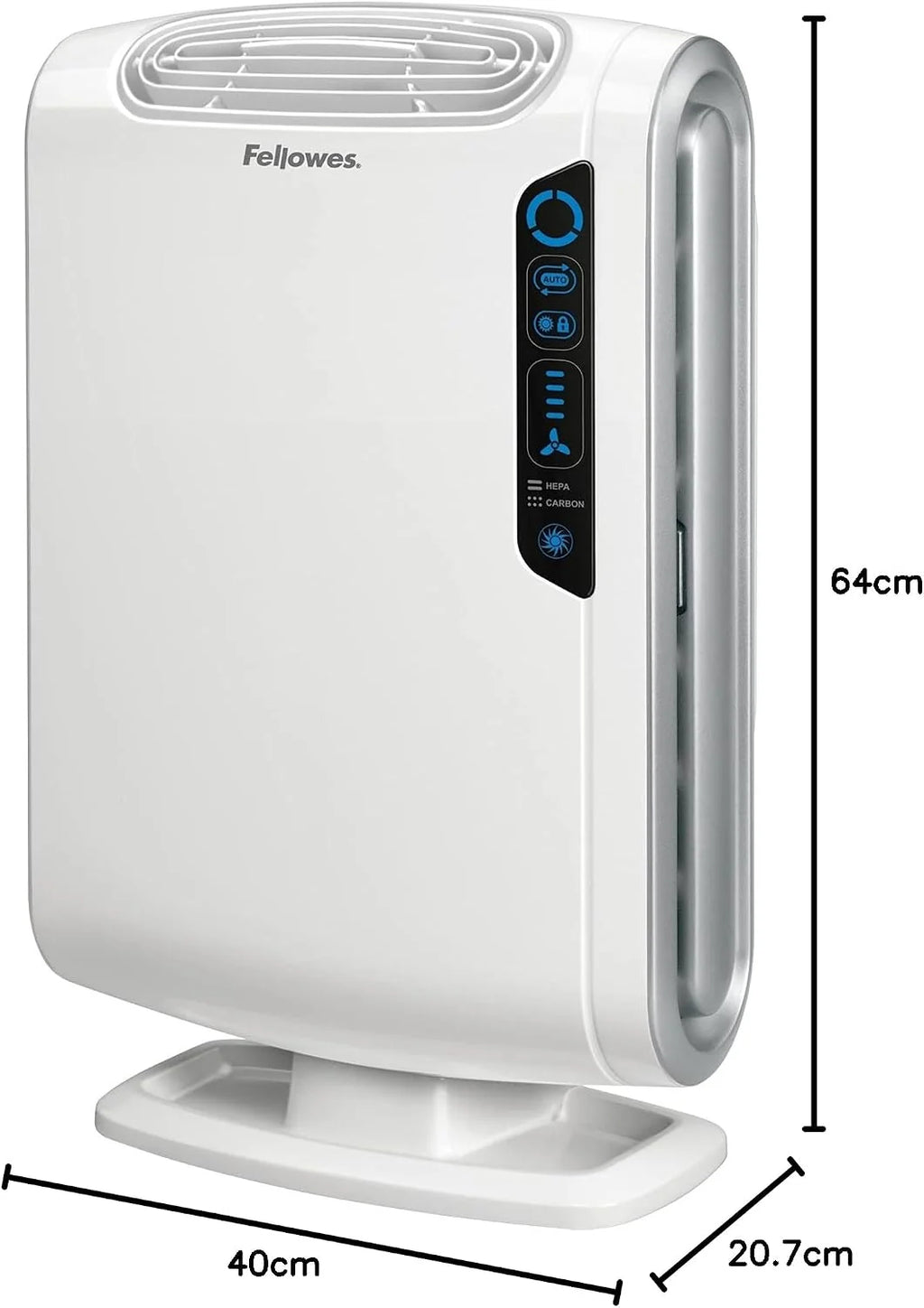 Aeramax Oczyszczacz Powietrza Hepa Dx55 od Fellowes, do 18 – 28 M², 3 – 5 Zmian Powietrza/Godz., True Hepa i Filtr Węglowy, Ochrona Antybakteryjna, Cichy, Energy Star