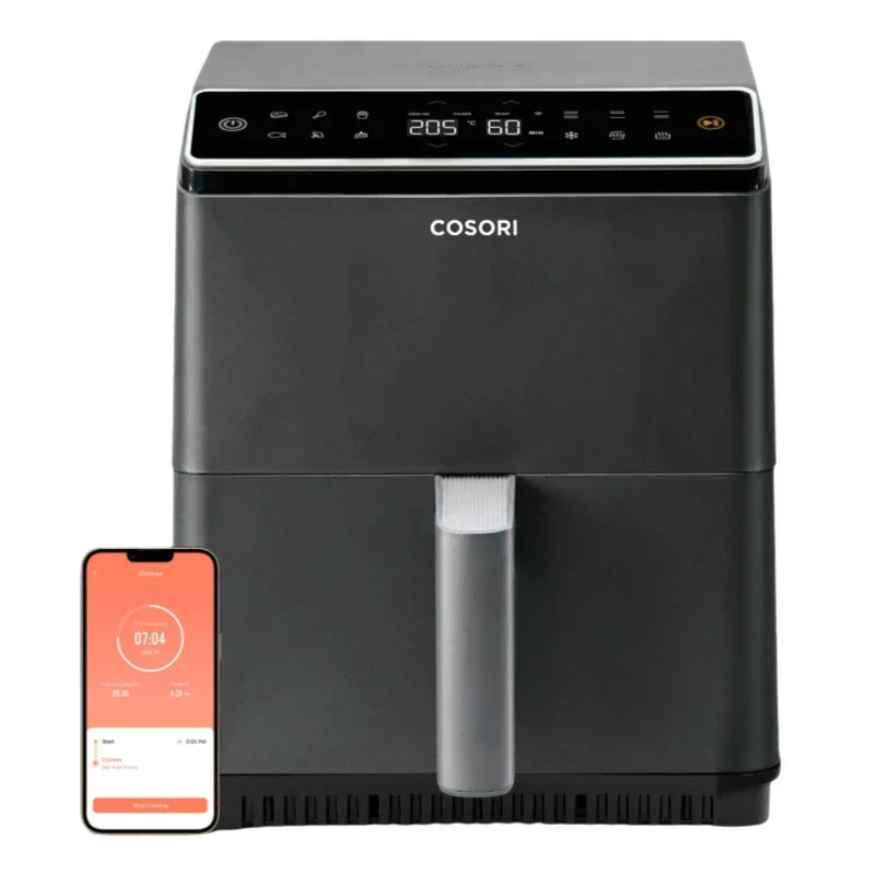 Freidora de aire inteligente Cosori Dual Blaze de 6.4 L – Gris oscuro