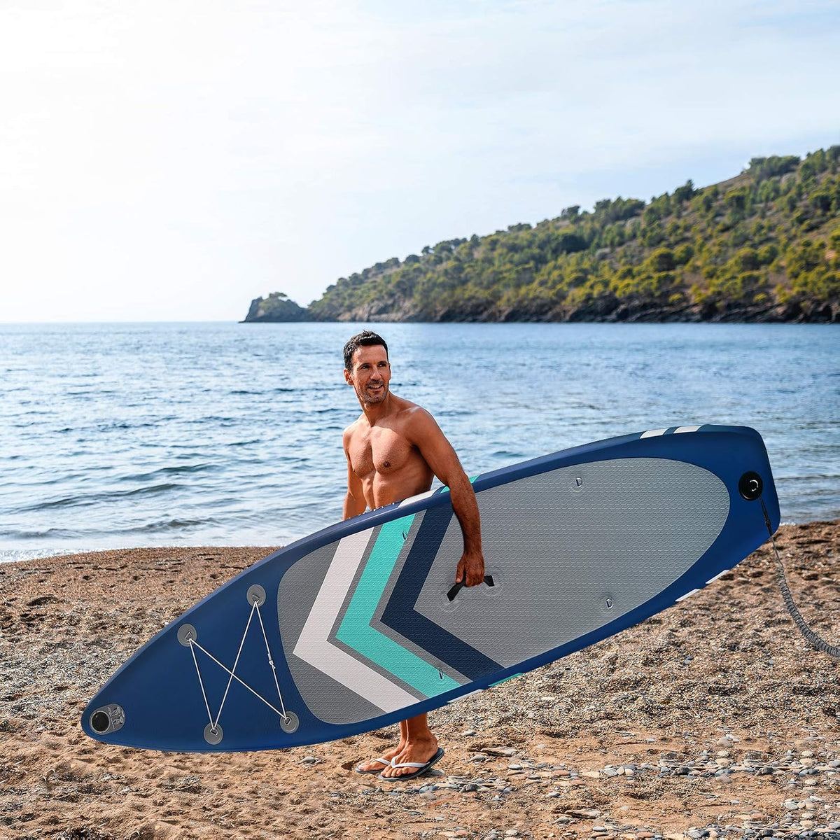 Set de tabla de SUP inflable 305 x 76 x 15 cm tabla de paddle surf hasta 150 kg con remo bomba de aire aletas mochila