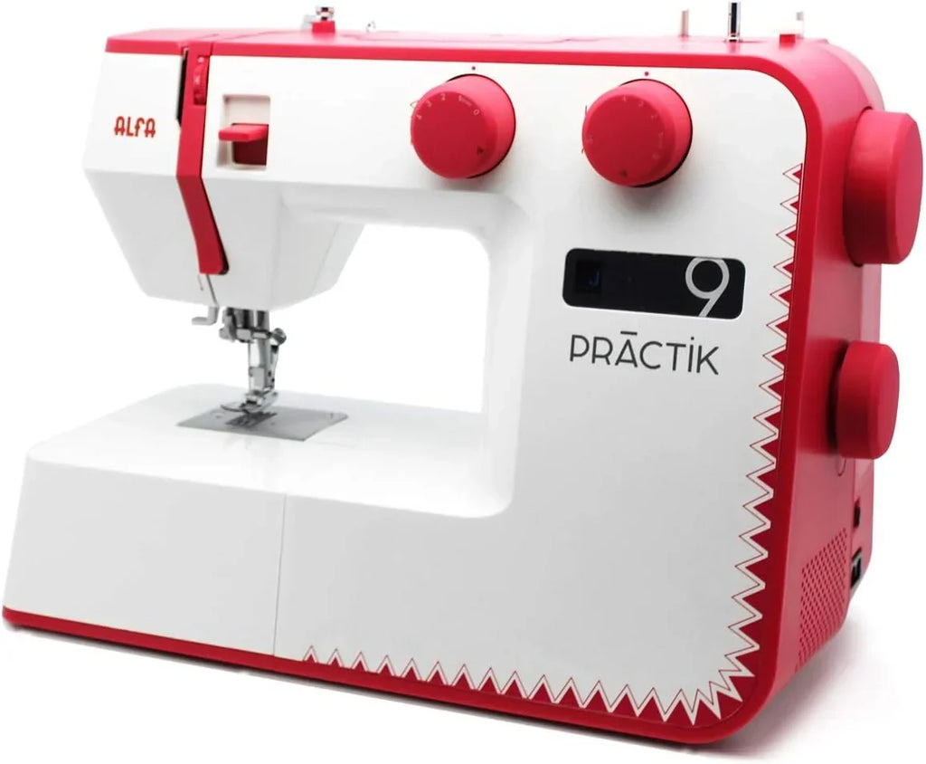 Máquina de coser Alfa Practik 9, 34 puntadas, luz LED, chasis metálico
