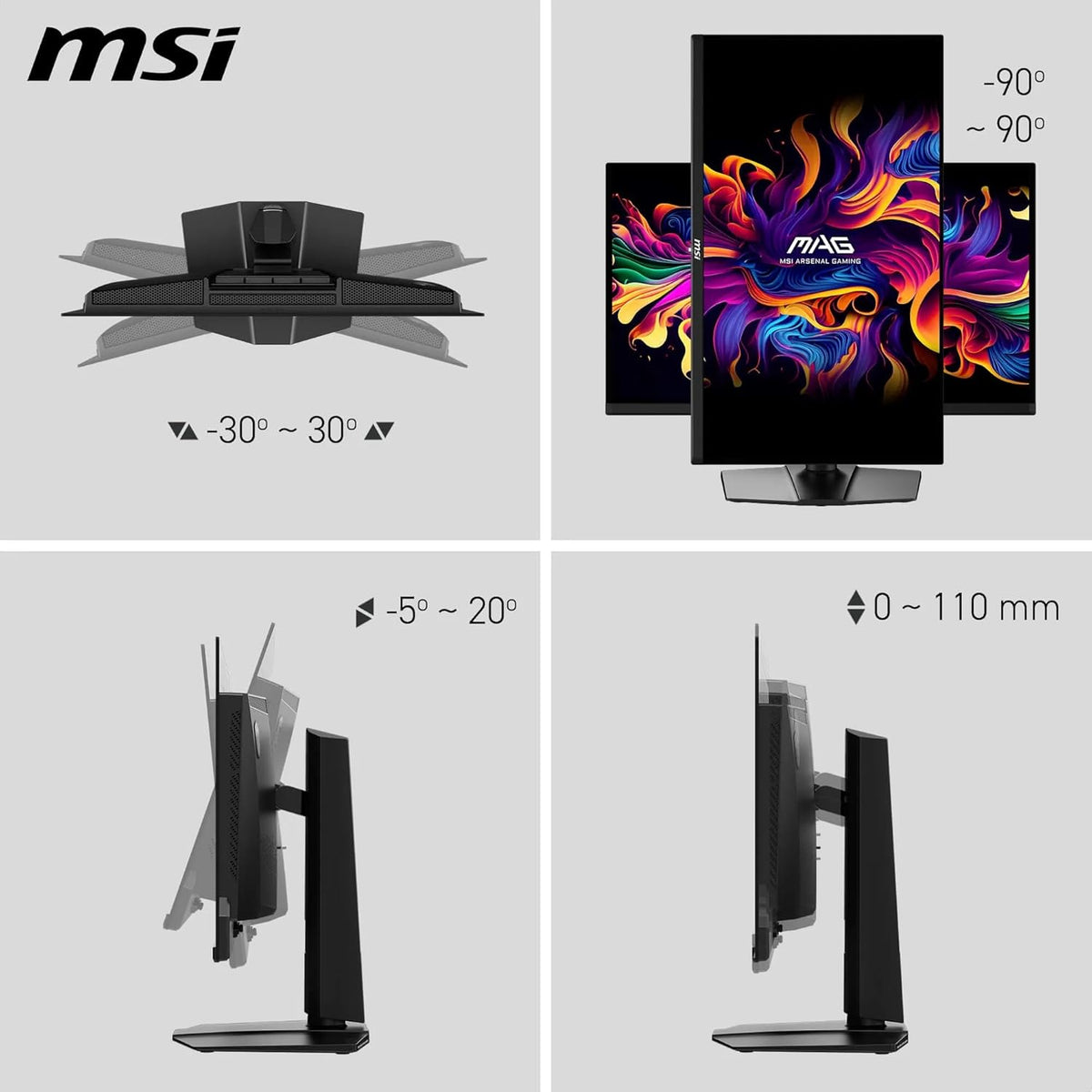 Monitor Gaming MSI MAG 271QP QD-OLED de 26,5" WQHD - Panel Quantum Dot OLED 2560 x 1440, 240Hz / 0,03ms, 99% DCI-P3, ΔE≤2, DisplayHDR True Black 400 - DP 1.4a, HDMI 2.1