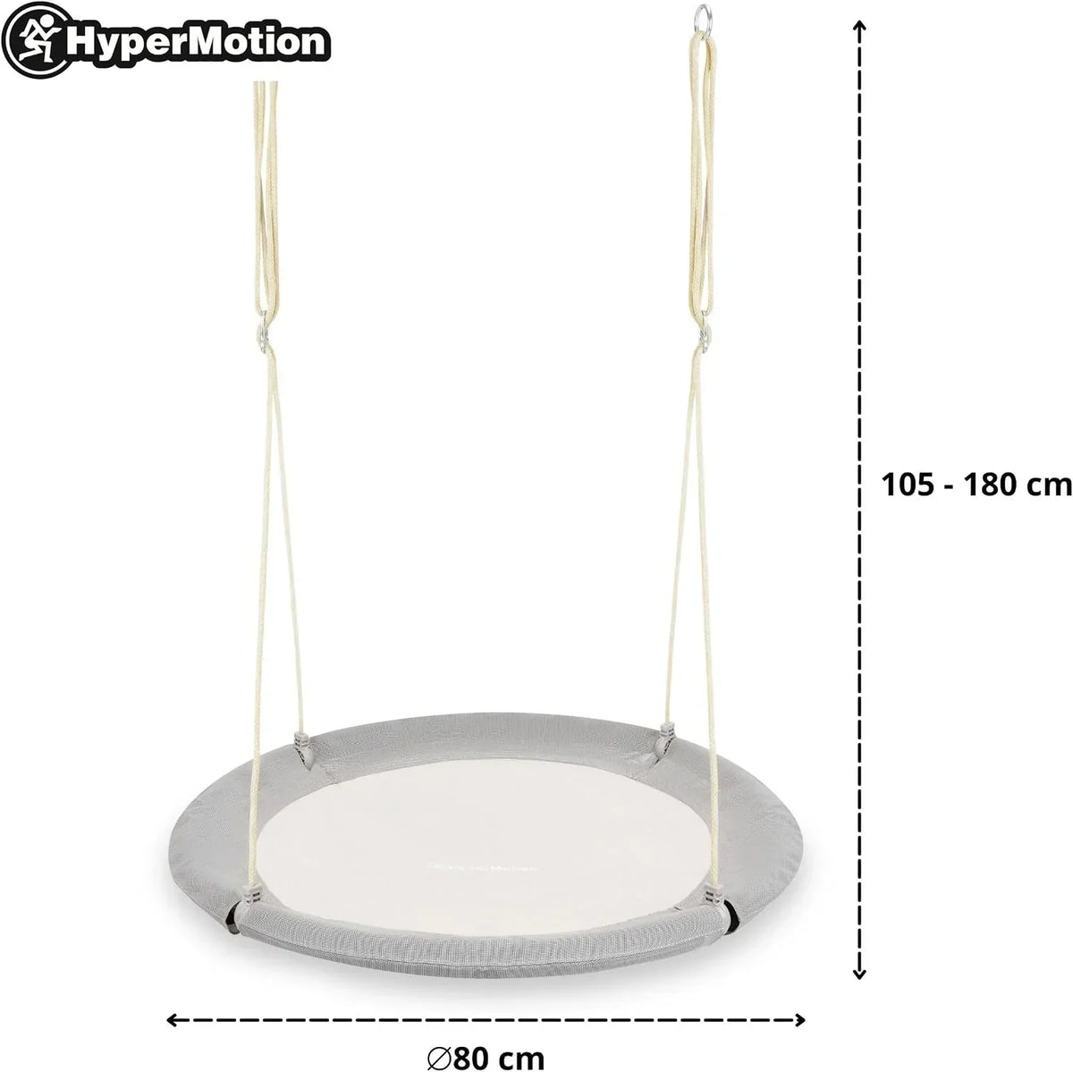 Columpio doble con estructura de acero ZEST SWING HYP2014, capacidad de carga de 180 kg, con columpio nido y hamaca para jardín