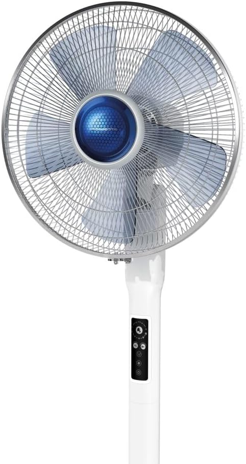 Ventilador de pie Rowenta VU5870 Turbo Silence Extreme+ | Mando a distancia | 5 velocidades | Desconexión automática | Temporizador | Oscilación automática | Altura regulable, blanco
