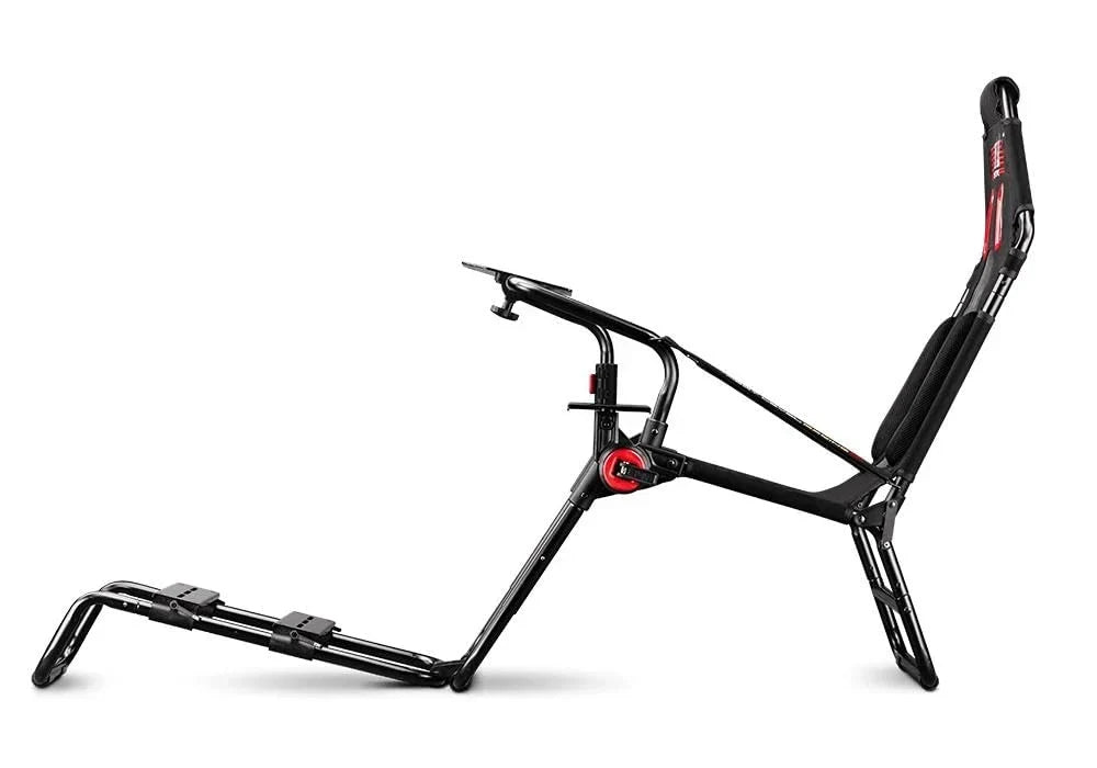 Cabina de simulación de carreras GTLite, soporte plegable ajustable para volante, pedales y palanca de cambios, diseño compacto y fácil de almacenar.