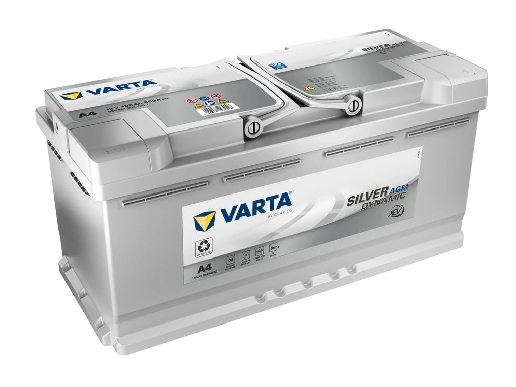 Batería VARTA Silver Dynamic AGM A4 Start-Stop xEV 12V 105Ah 950A, batería de arranque para coches con altas necesidades energéticas