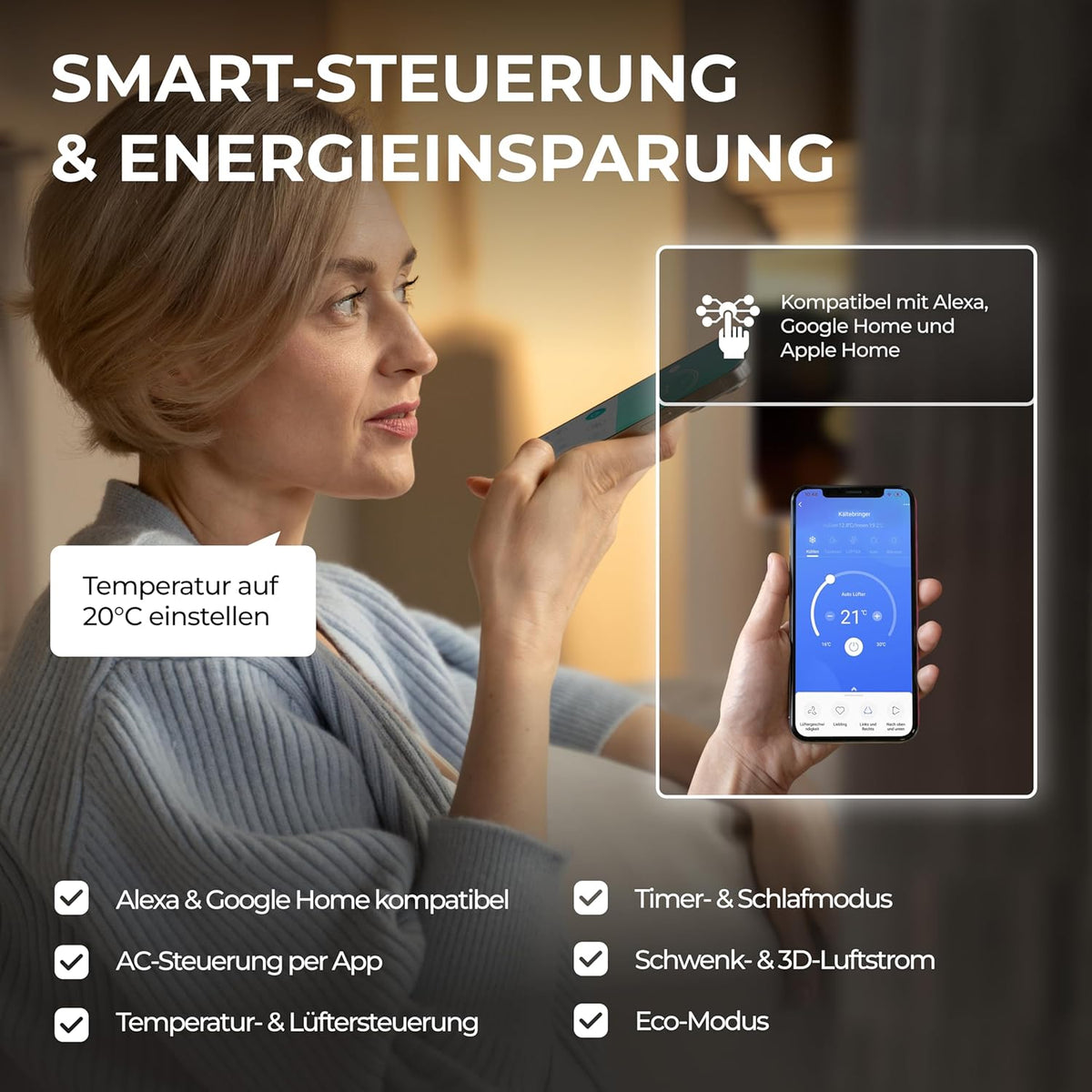 Aire acondicionado split Kältebringer A+++ R290 12000 BTU (3,7 kW) - con función de calefacción, WiFi y App, hasta 60 m², muy silencioso, tubería de cobre de 5 m, refrigerante R290, material de montaje, soporte de pared