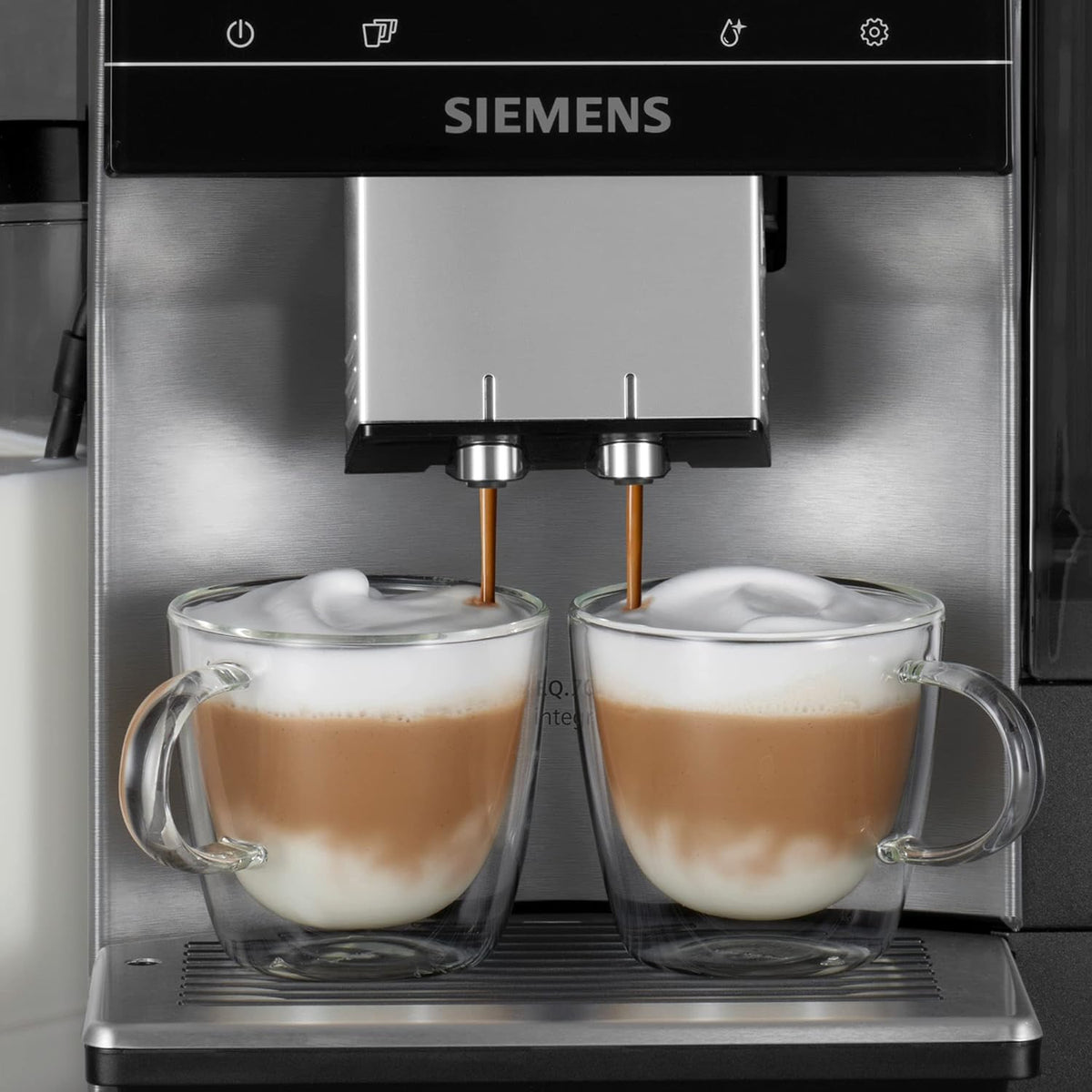 Cafetera superautomática Siemens EQ900 TQ903D03, control por app, pantalla táctil intuitiva, modo barista, AromaBoost, reducción de ruido, molinillo premium, limpieza automática con vapor, 1500 W, acero inoxidable