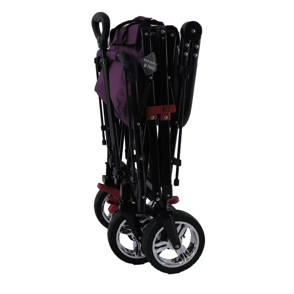 Carrito plegable FUXTEC FX-CT700, carro plegable gris para el transporte de niños, ciudad, campo, playa o montaña - con capota anti-UV, asa de empuje, freno de mano delantero y trasero, el original