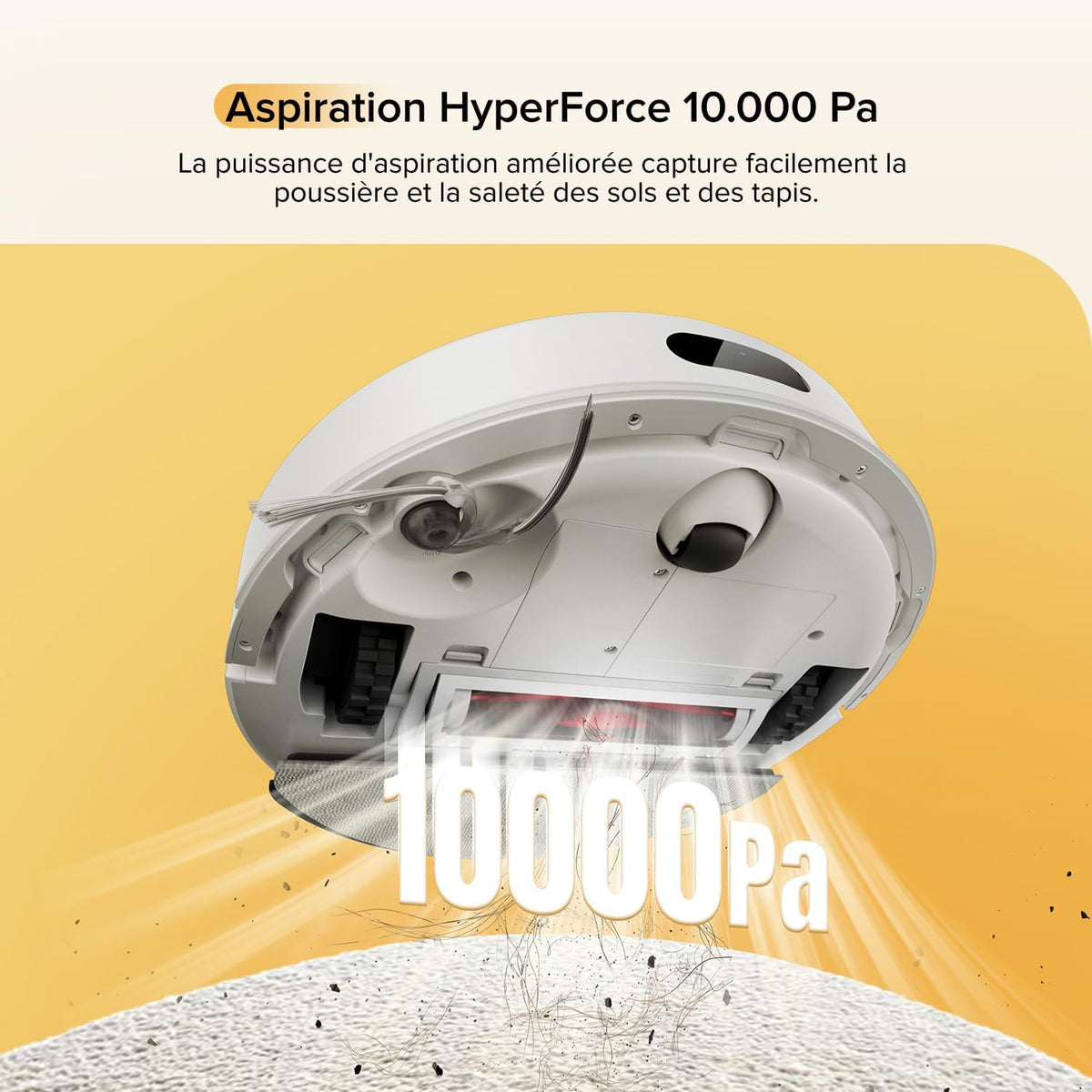 Roborock Q7 M5 Robot Aspirador y Fregasuelos 10.000 Pa, Doble Diseño Antienredos, Mayor Duración de Limpieza, Navegación Inteligente con LiDAR Preciso, APP, Blanco