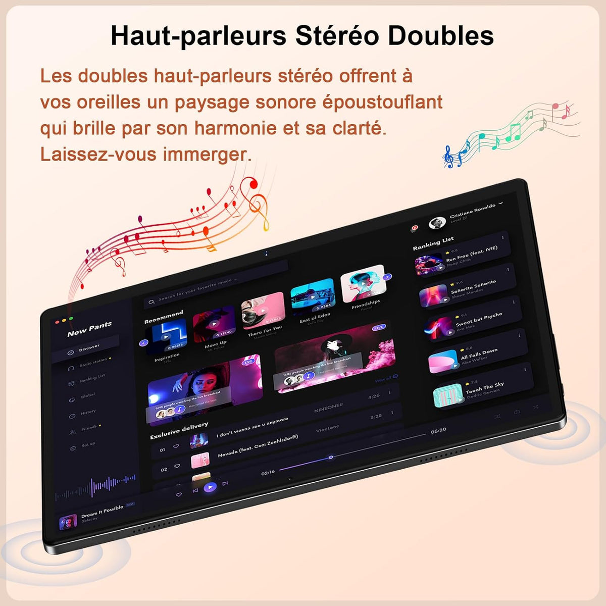 Tableta Android 2025, 22(6+16) GB RAM+128GB ROM/TF 2TB, 8 núcleos, 8000mAh, GPS, Face ID, Widevine L1, BT5.0, 8MP+5MP, WLAN 6, control parental, tableta con ratón-Negro